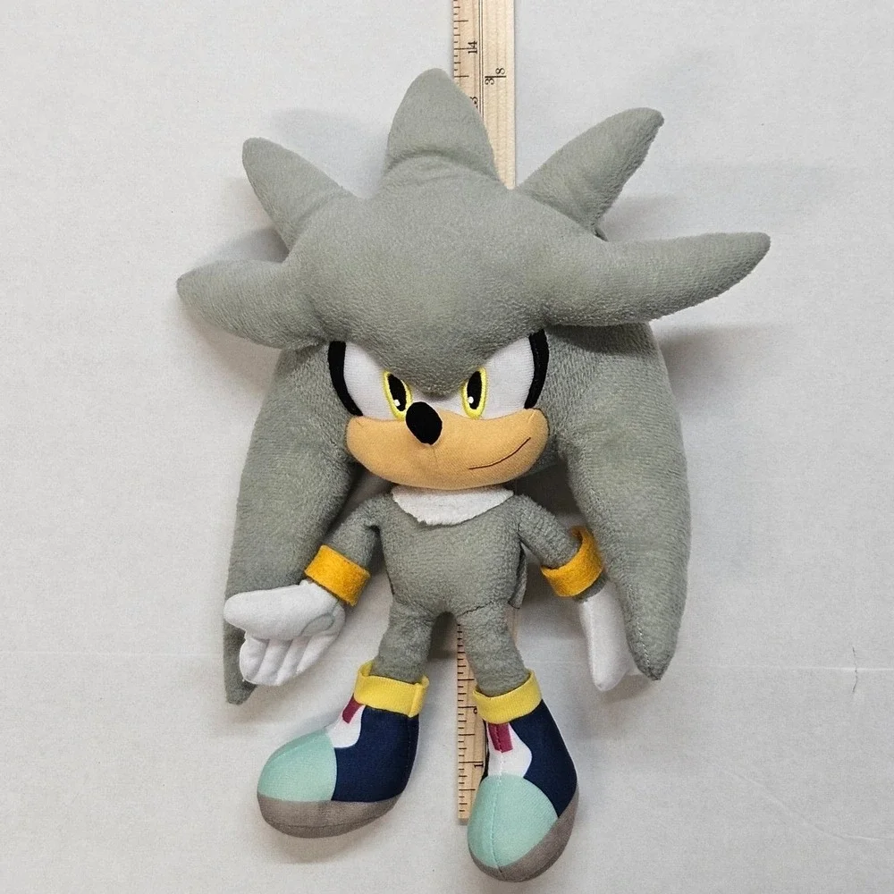 Silver Sonic Hedgehog‎ Plush Toy Stuffed Animal Accessory Backpack SEGA Preloved